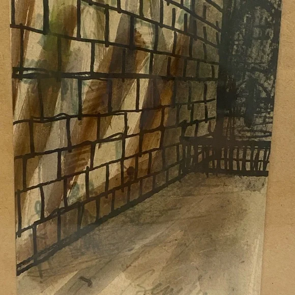 Vintage “The Wall Jerusalem “ Watercolour Painting Framed And Signed 15”-8” Rare